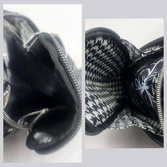 Lug Bustle Convertible Tote Crossbody Adjustable Strap Outline Floral Black NWT - Picture 7 of 9